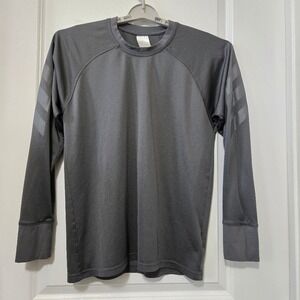 Long Sleeve Performance Tee SMALL Sporty Running Gray Adidas Mens